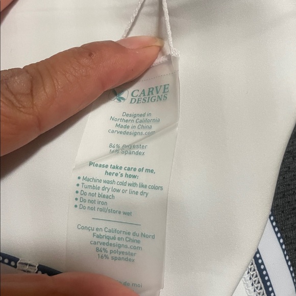 Carve Designs Stella Blue and White Striped Sleeveless Zip-Up Vest/Top - Picture 11 of 11